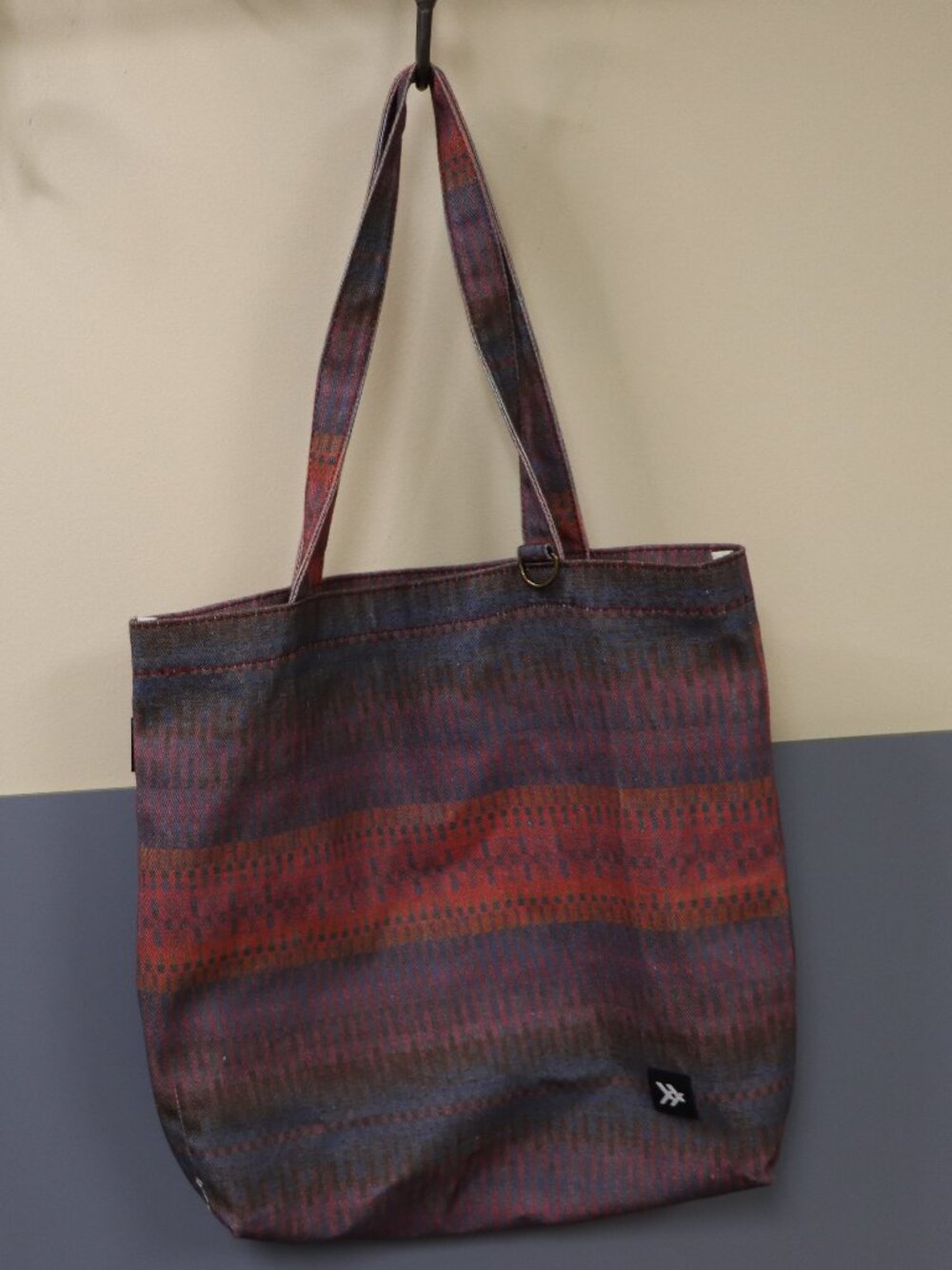 Woven Cotton Stripe Tote Bag Boho Shoulder Purse